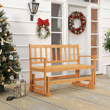 Load image into Gallery viewer, 2-Person Patio Glider Bench, Solid Acacia Wood Porch Glider Chair with Slatted Backrest &amp; Seat, Outdoor Glider Loveseat for Balcony Poolside Garden