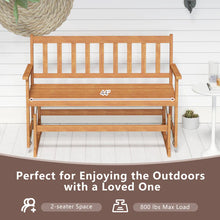 Load image into Gallery viewer, 2-Person Patio Glider Bench, Solid Acacia Wood Porch Glider Chair with Slatted Backrest &amp; Seat, Outdoor Glider Loveseat for Balcony Poolside Garden