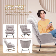 Load image into Gallery viewer, SAETSFEG Nursery Rocking Chair with High Backrest