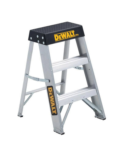dewalt DXL2010 - 02 2 Steps, Aluminum Step Stool, 300 lb. Load Capacity, Silver