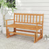 2-Person Patio Glider Bench, Solid Acacia Wood Porch Glider Chair with Slatted Backrest & Seat, Outdoor Glider Loveseat for Balcony Poolside Garden