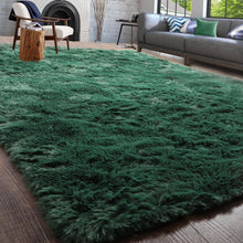 Load image into Gallery viewer, PAGISOFE Dark Green Area Rug for Bedroom, Living Room Aesthetic, Soft Shaggy Fluffy Rugs for Boys Room Kids Nursery Playroom, Plush Indoor Floor
