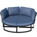 AECOJOY Patio Furniture Outdoor Round Daybed with Removable Cushions 4 Piece Sectional Sofa Patio Furniture Set, Dark Blue