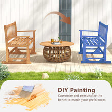 Load image into Gallery viewer, 2-Person Patio Glider Bench, Solid Acacia Wood Porch Glider Chair with Slatted Backrest &amp; Seat, Outdoor Glider Loveseat for Balcony Poolside Garden