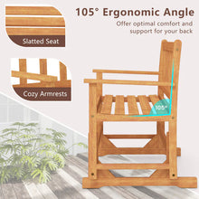 Load image into Gallery viewer, 2-Person Patio Glider Bench, Solid Acacia Wood Porch Glider Chair with Slatted Backrest &amp; Seat, Outdoor Glider Loveseat for Balcony Poolside Garden